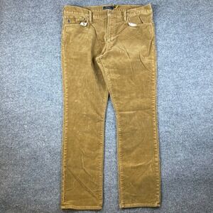 Polo Ralph Lauren Pants Mens 38x32 Brown Varick Slim Straight Corduroy Pony
